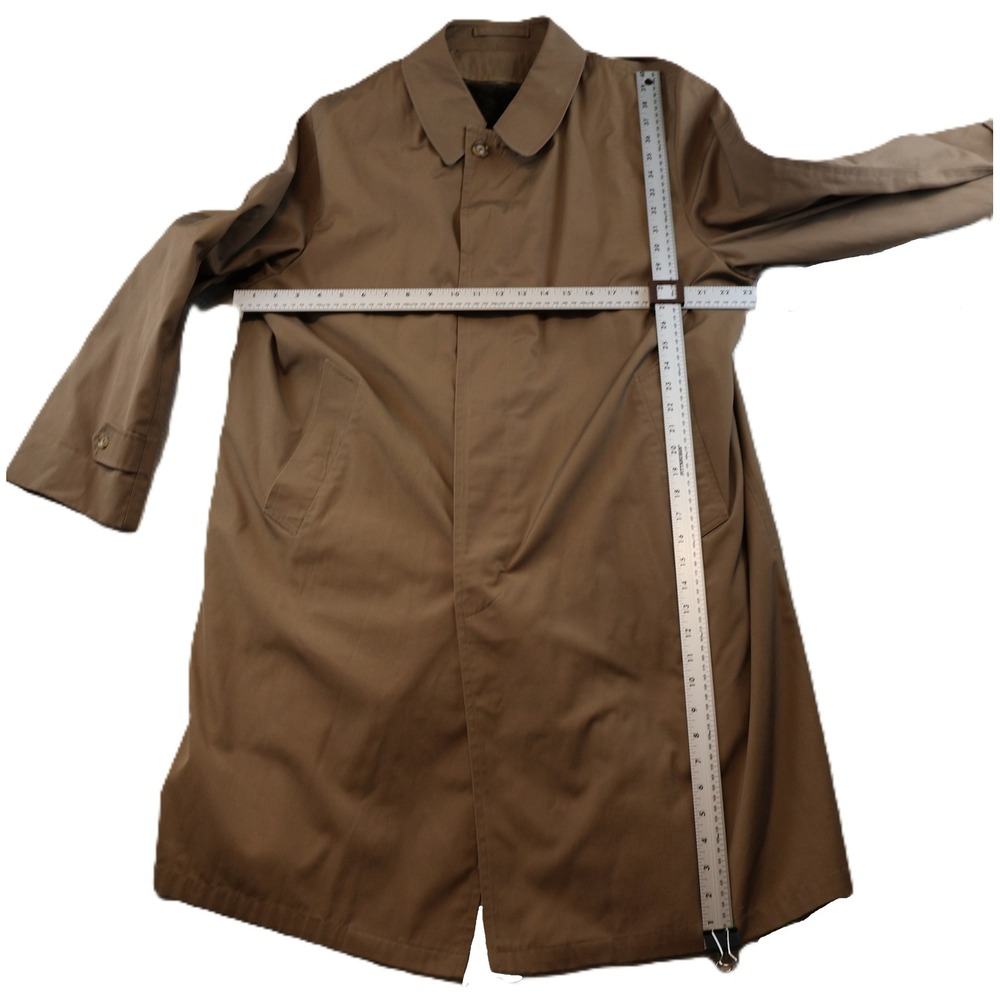 Botany Mens 44 Reg Weathertopper Trench Coat Brown Zip Out Faux Fur Lining USA - Picture 2 of 11